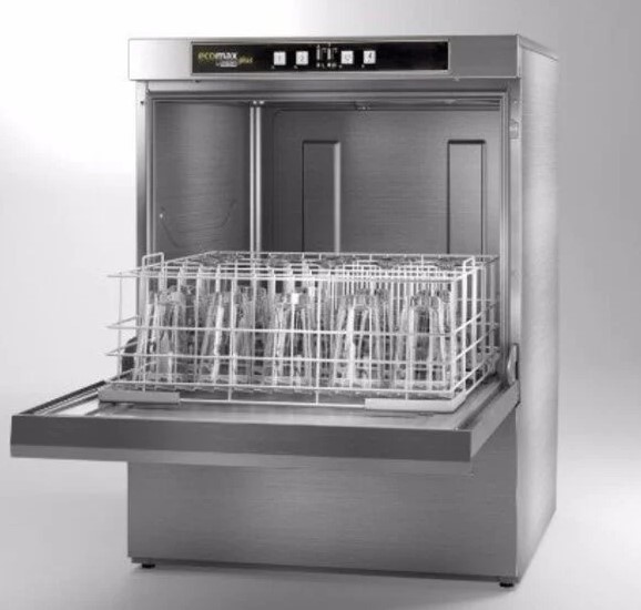 Hobart Ecomax ECO+-G15C-S Glazenwasmachine met zeep-, naglans-, afvoerpomp en ingebouwde waterontharder