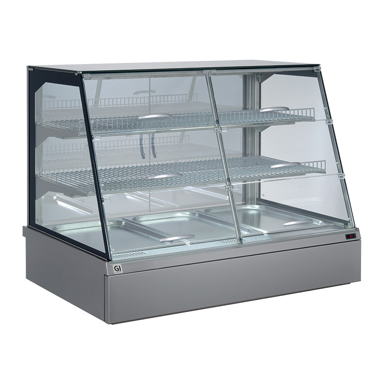 Gastro Inox Warmhoudvitrine 3x GN 1/1 met waterlade achterzijde