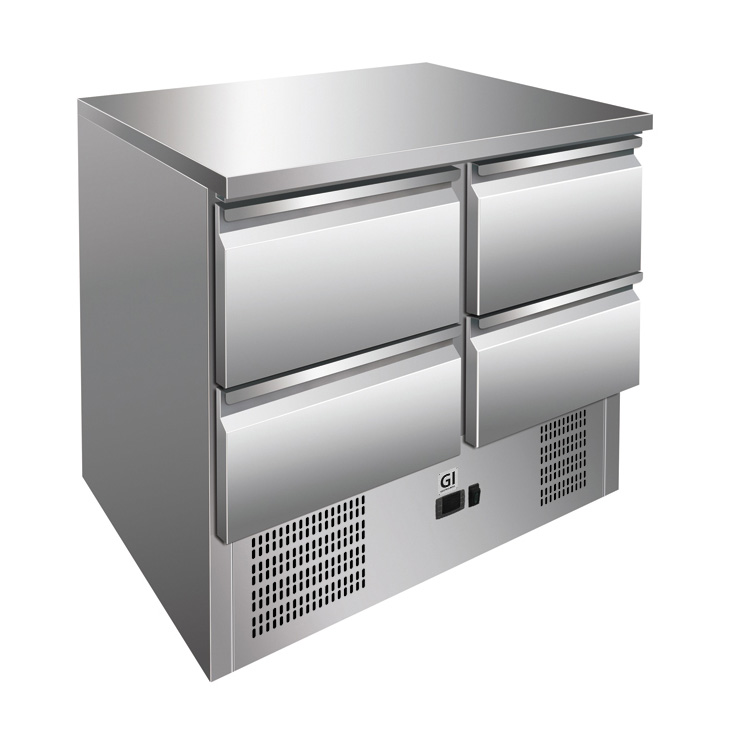 Gastro Inox Koelwerkbank 166 liter met 4 laden