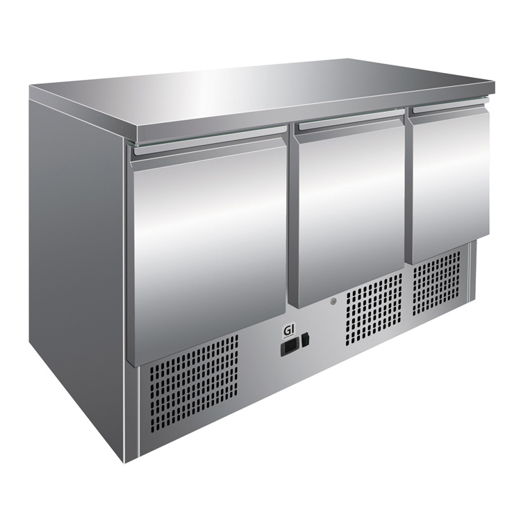 Gastro Inox Koelwerkbank 249 liter met 3 deuren