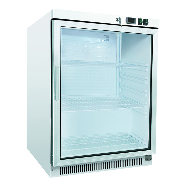 Gastro Inox Koelkast 200 liter 1 glasdeur wit