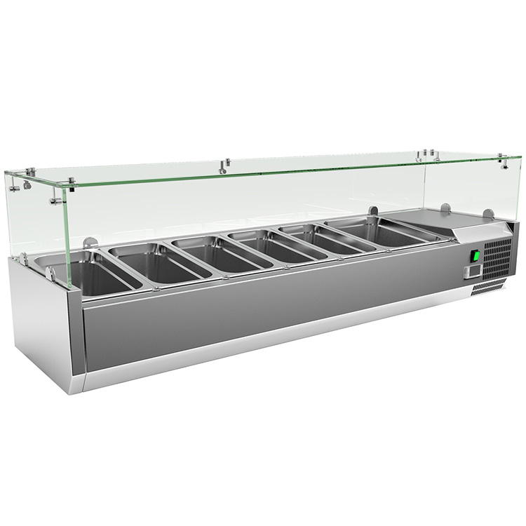 Gastro Inox opzet Koelvitrine 26 liter 5x GN 1/3 + 1x GN 1/2