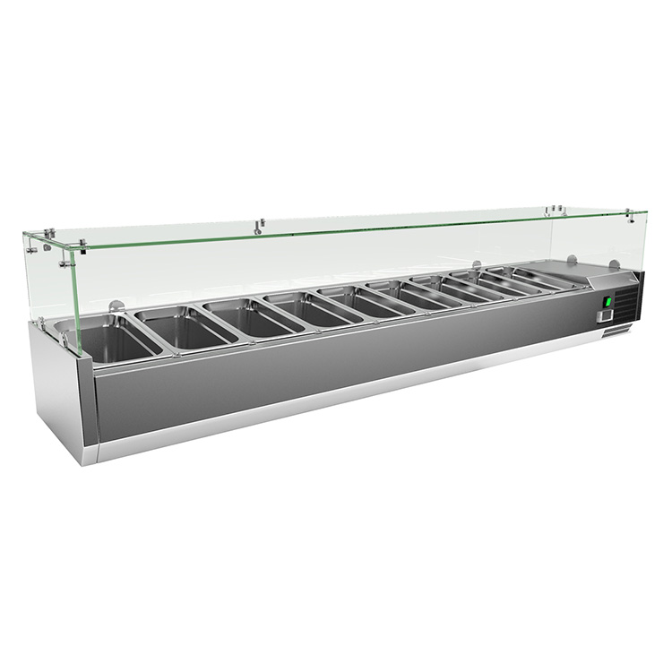 Gastro Inox opzet Koelvitrine 51 liter 9x GN 1/3