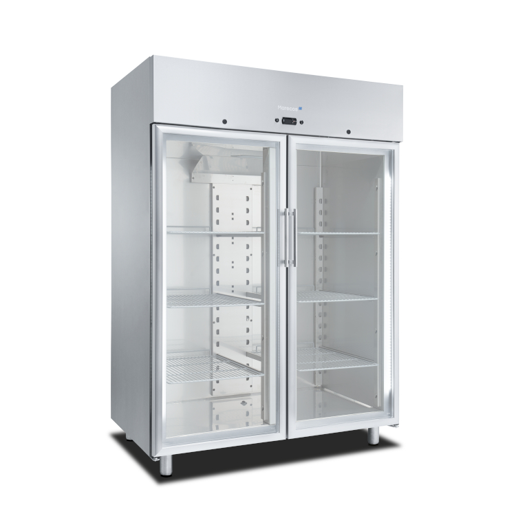 Marecos Softline Koelkast 970 liter 2 glasdeuren RVS