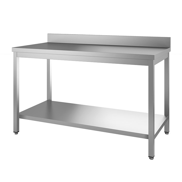 Gastro Inox Werktafel 70(l) cm met bodemschap en achteropstand