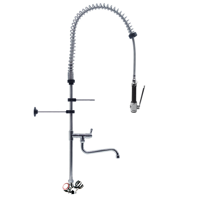 Gastro Inox monobloc Voorspoeldouche 1200 mm met draaiknoppen, zwenkkraan