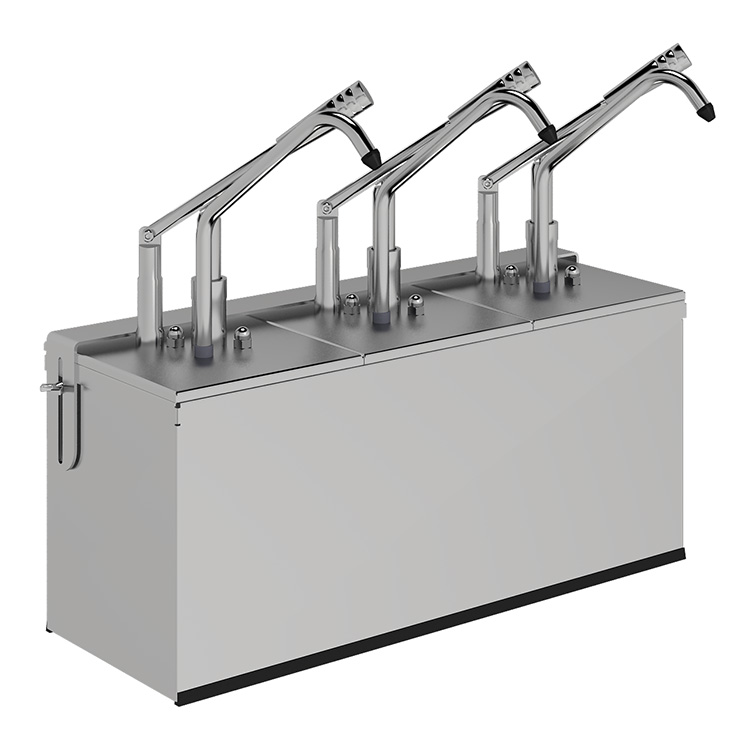 Kalando Sausdispenser 3x GN 1/6 bakken en behuizing 3x 3 liter