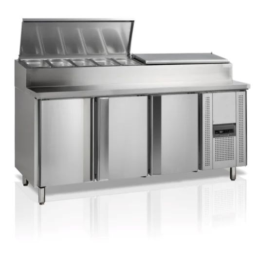 Topcold Saladette Koelwerkbank 429 liter met 3 deuren 3x GN 1/1