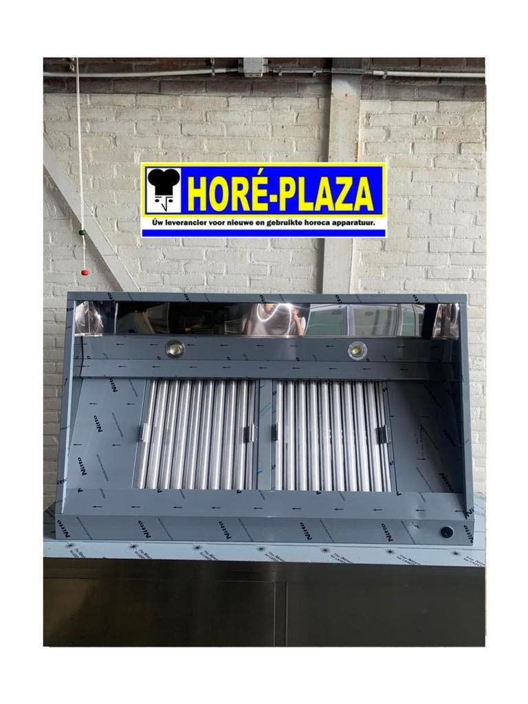 RVS afzuigkast met 2 kappen en verlichting