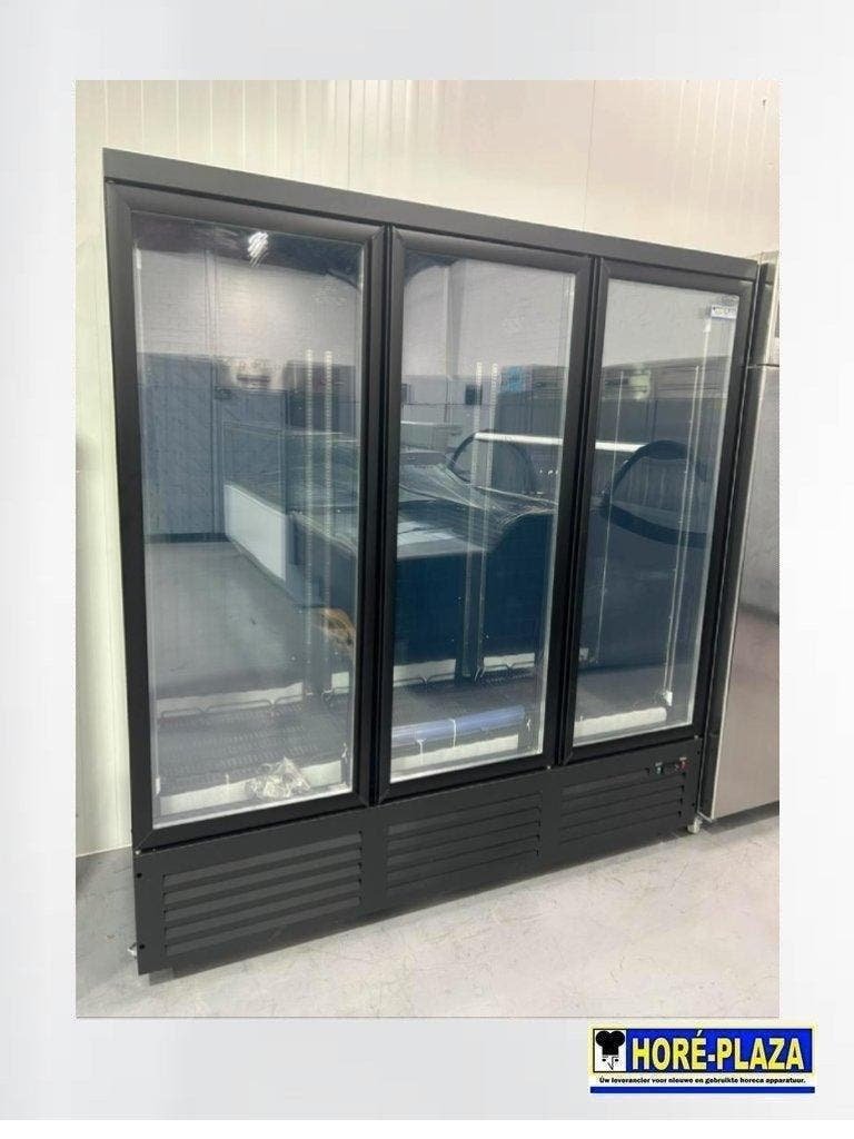 CombiSteel 3-Deurs Glasdeur Vriezer Zwart - Horeca